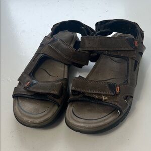 Earth Spirit Sz 12 Men’s Brown Multi Velcro Strap Outdoor Sandals